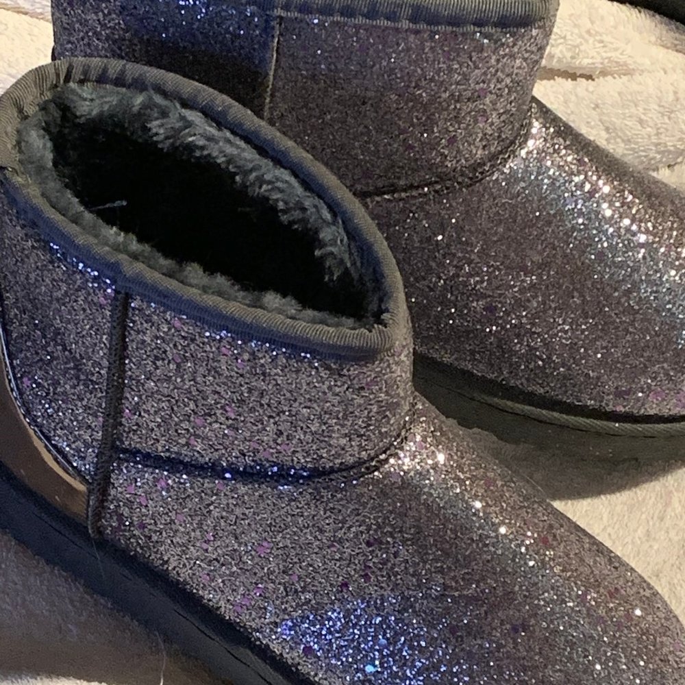 Silver glitter boots